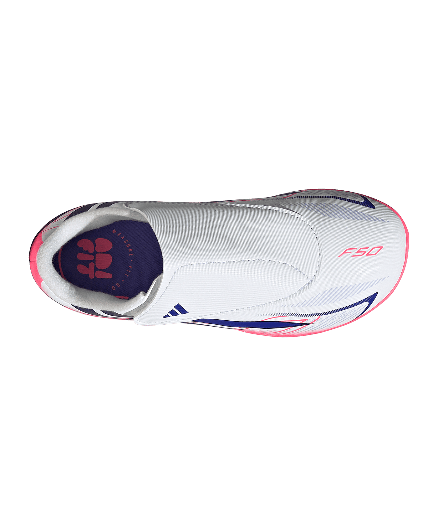 adidas F50 Hyperfast Club Hook and Loop FG/MG Kinder Weiß - weiss