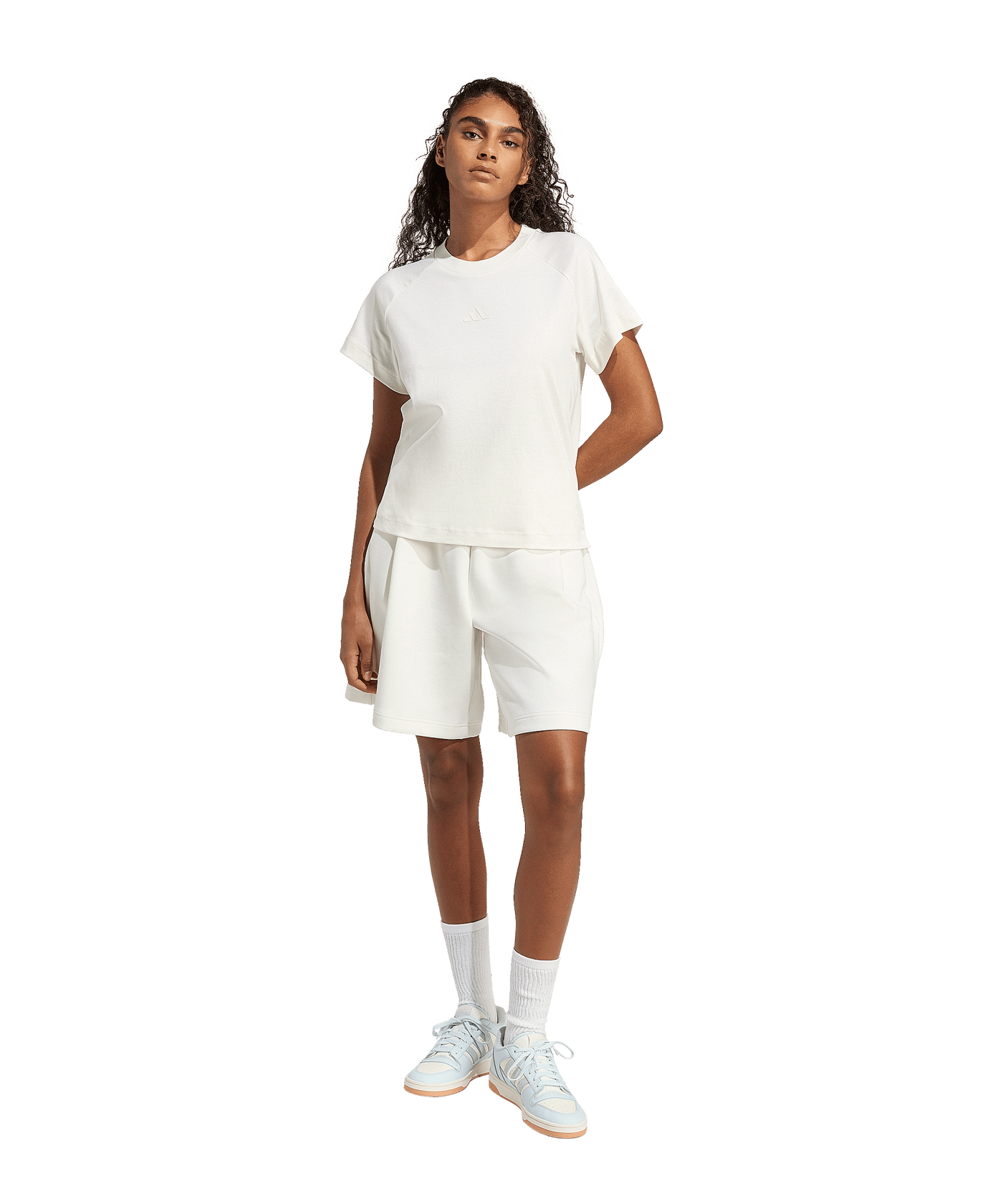 adidas Soft Lux T-Shirt Damen Weiß - weiss