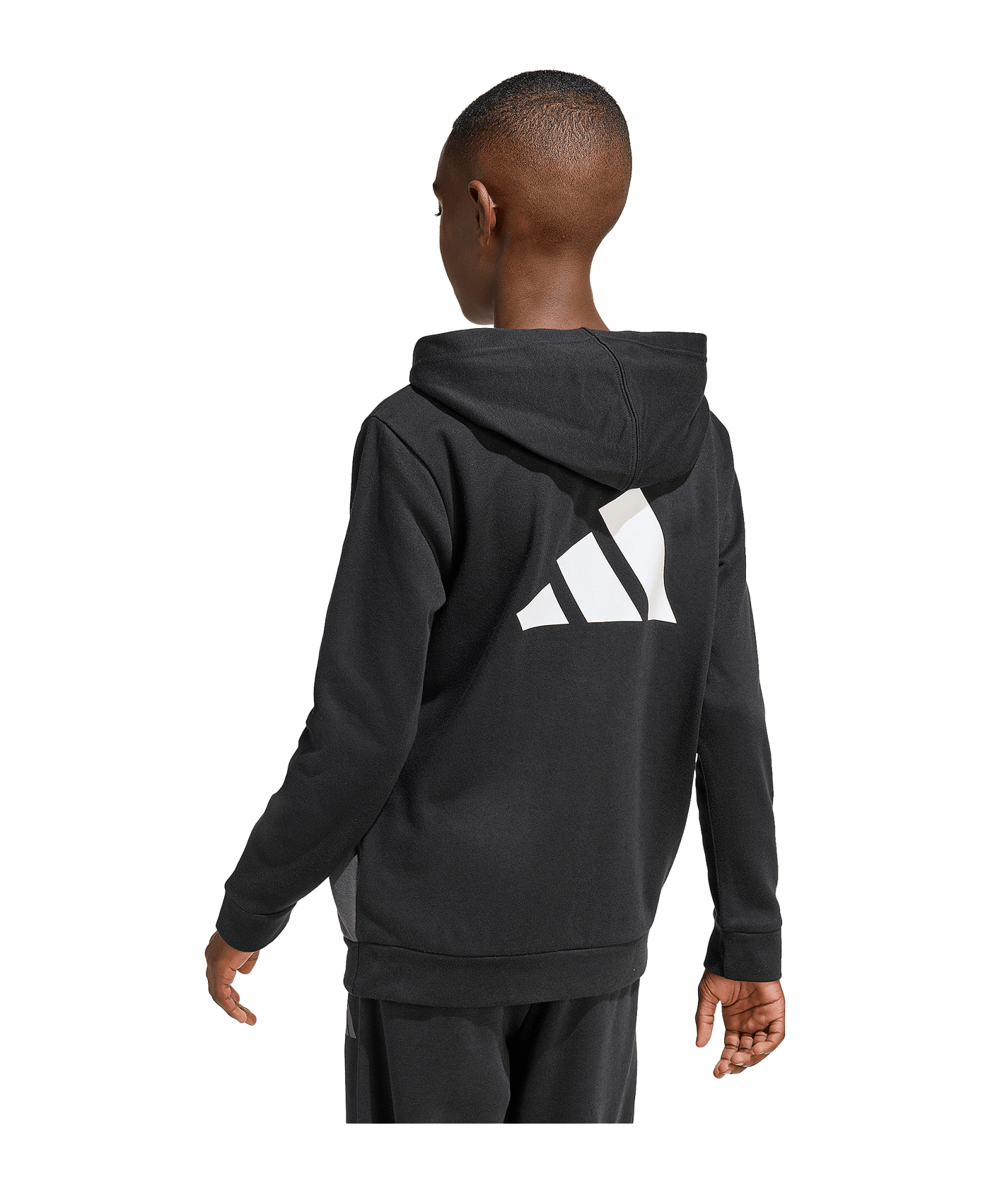 adidas Color Block Hoody Kids Schwarz - schwarz