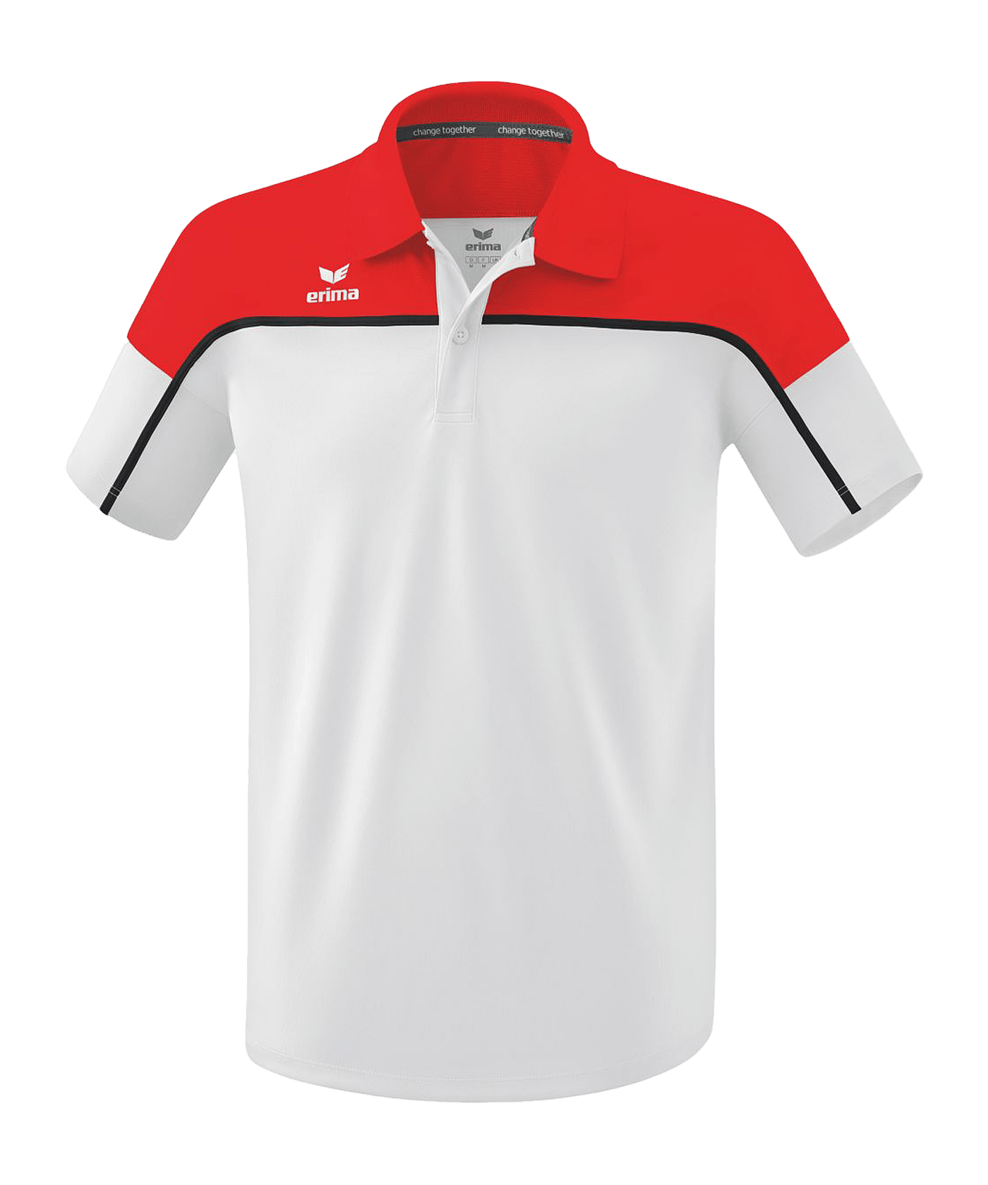 Erima Change by Poloshirt Weiss Rot - weiss