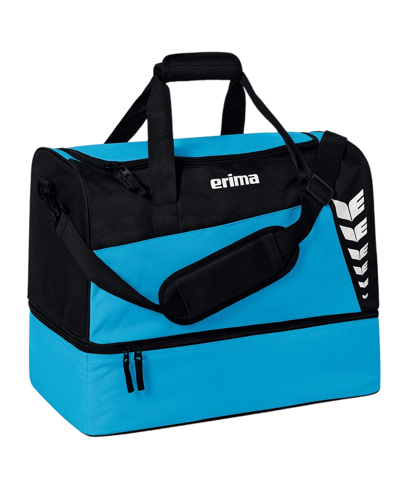 Erima Six Wings Sporttasche mit Bodenfach Gr. S Blau Schwarz - blau