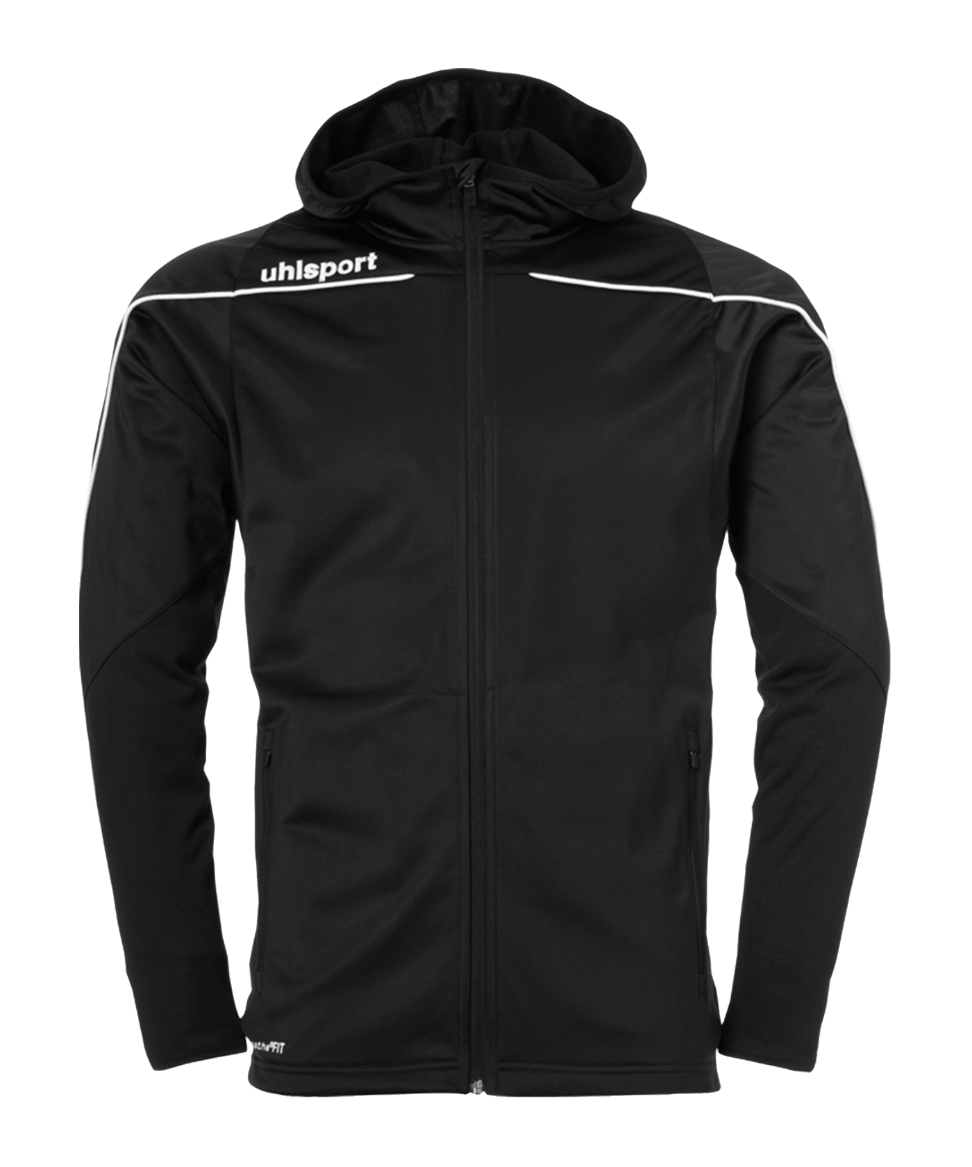 Uhlsport Stream 22 Kapuzenjacke Schwarz Weiss F01 - schwarz