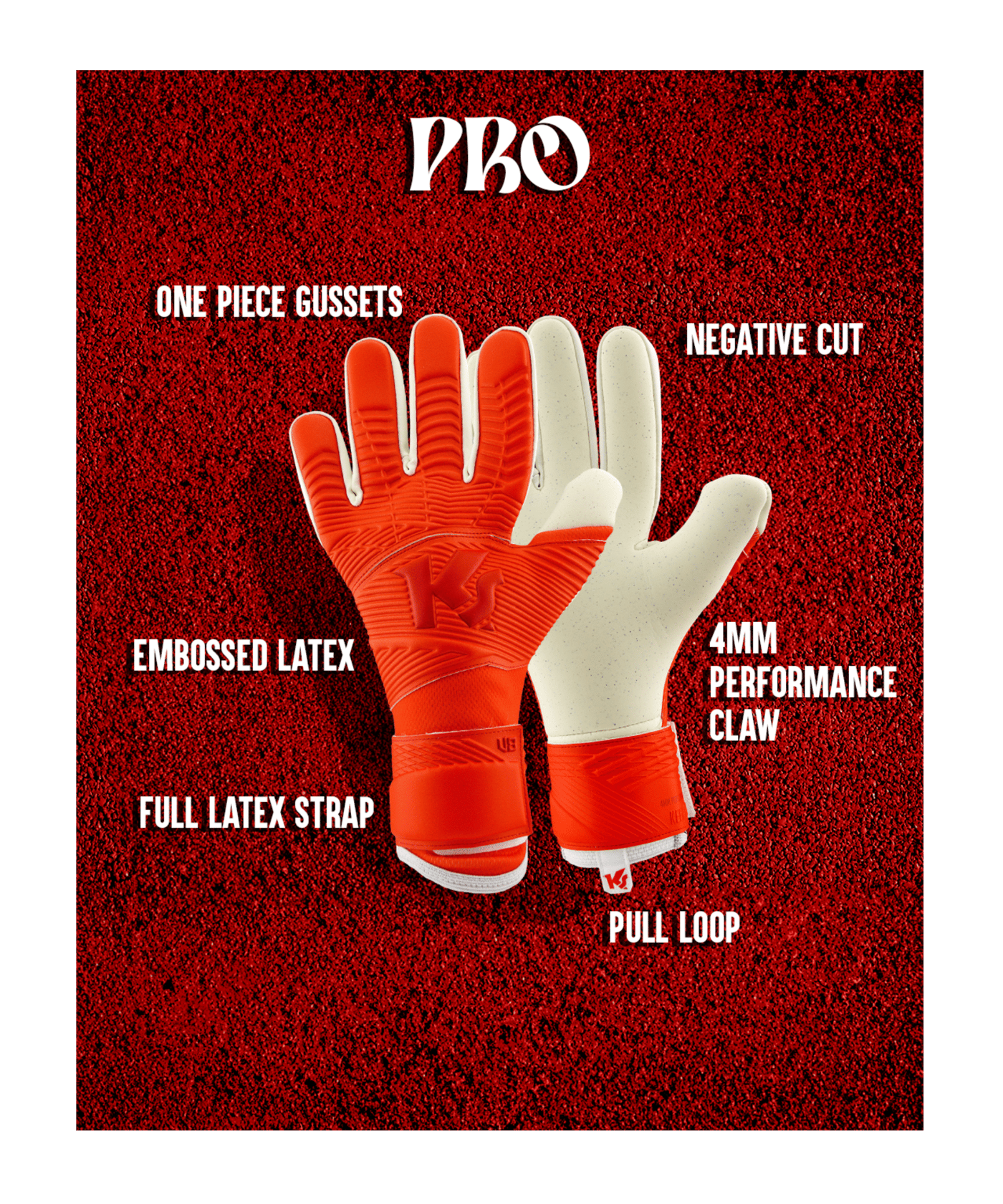 KEEPERsport Varan8 Pro NC Raw Impact  TW-Handschuhe Rot Weiss F166 - rot
