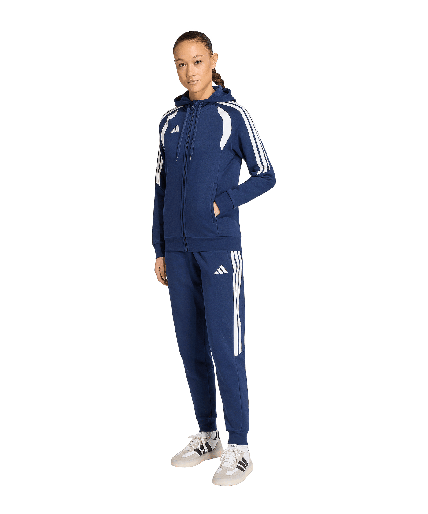 adidas Tiro 26 League Kapuzenjacke Damen Dunkelblau - weiss