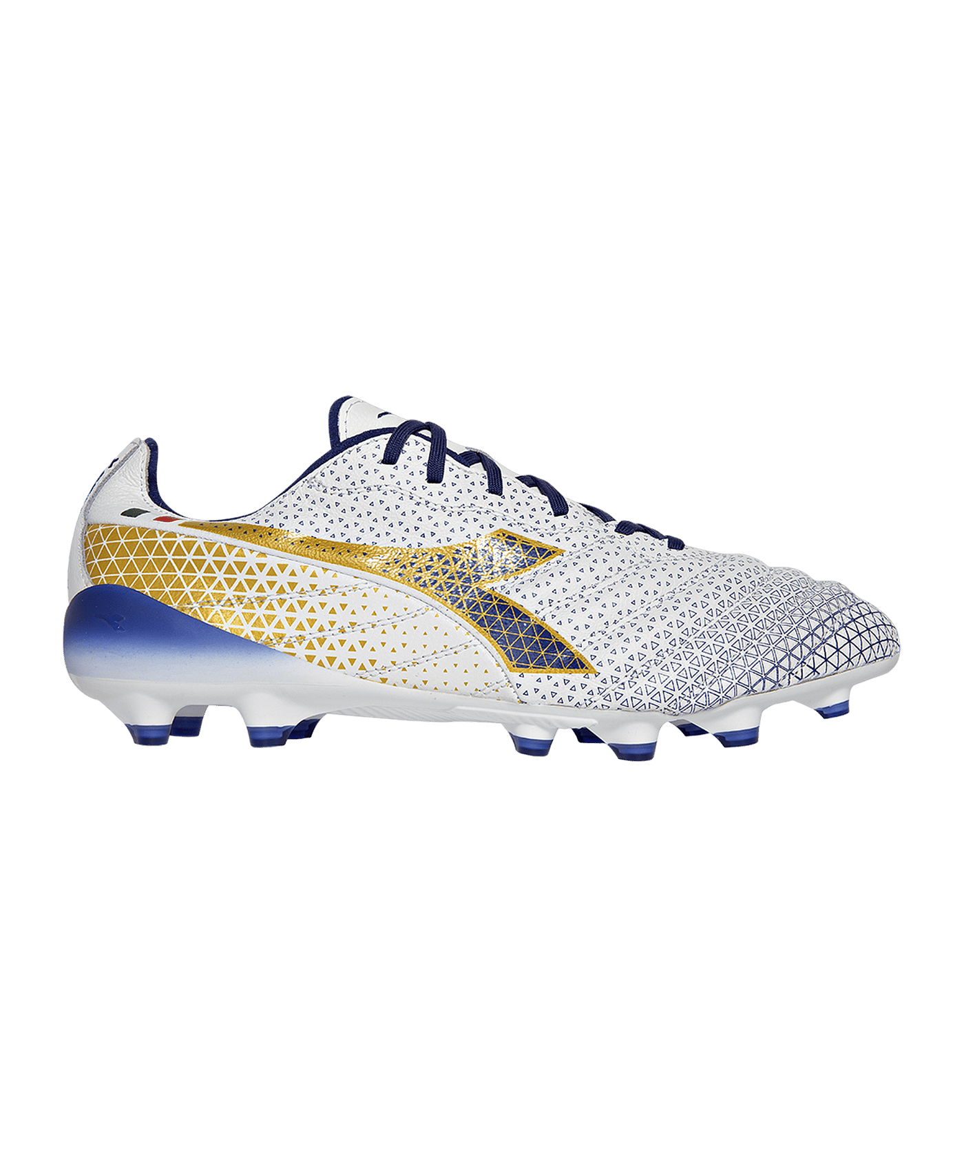 Diadora Brasil Elite Tech Italy FG Weiss Blau Gold FD0953 - weiss