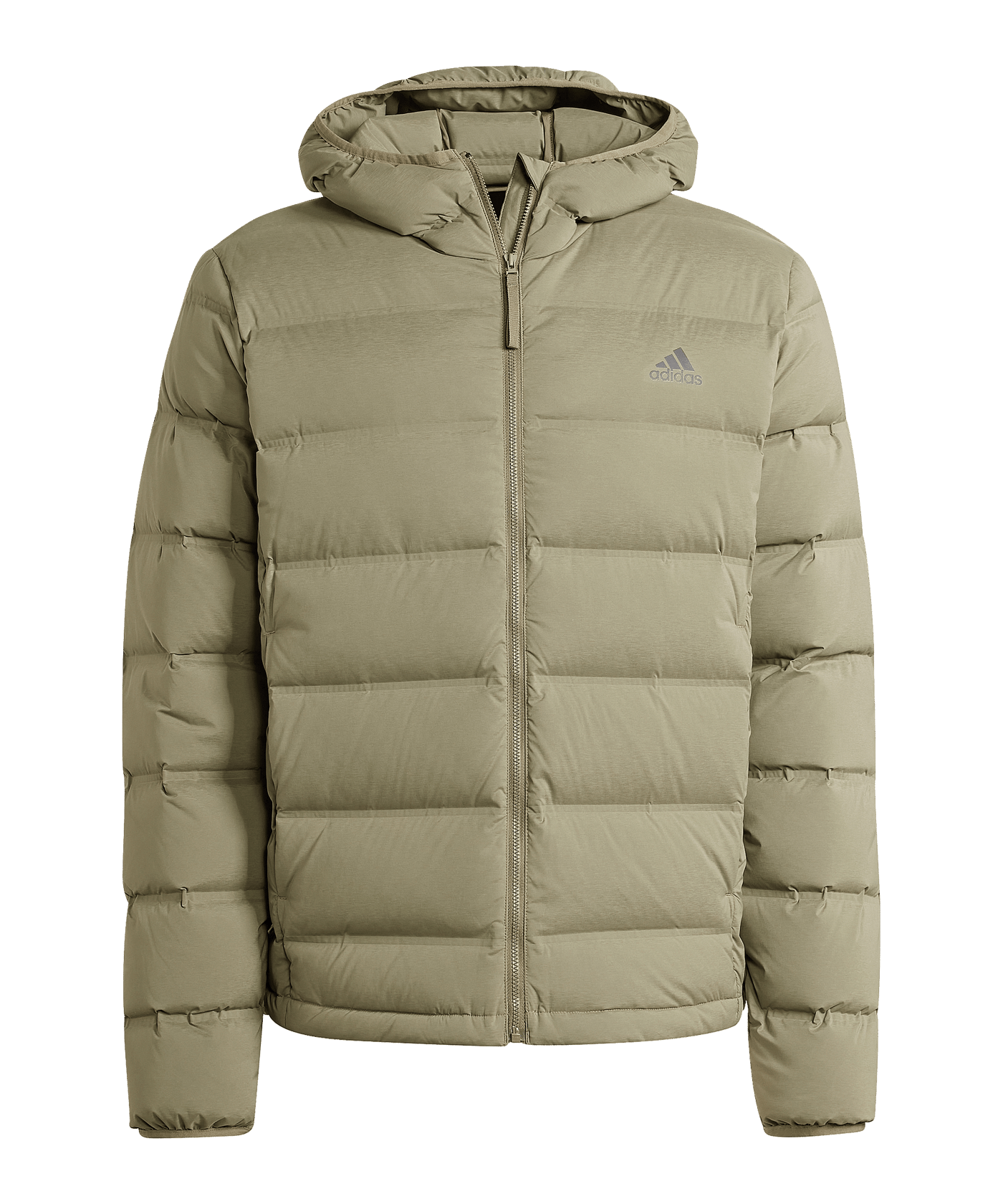 adidas Helionic Stretch Hooded Down Jacket Green - gruen