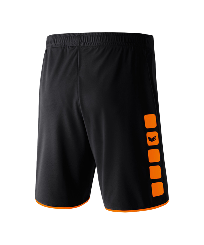 Erima 5-Cubes Short Schwarz Orange - schwarz