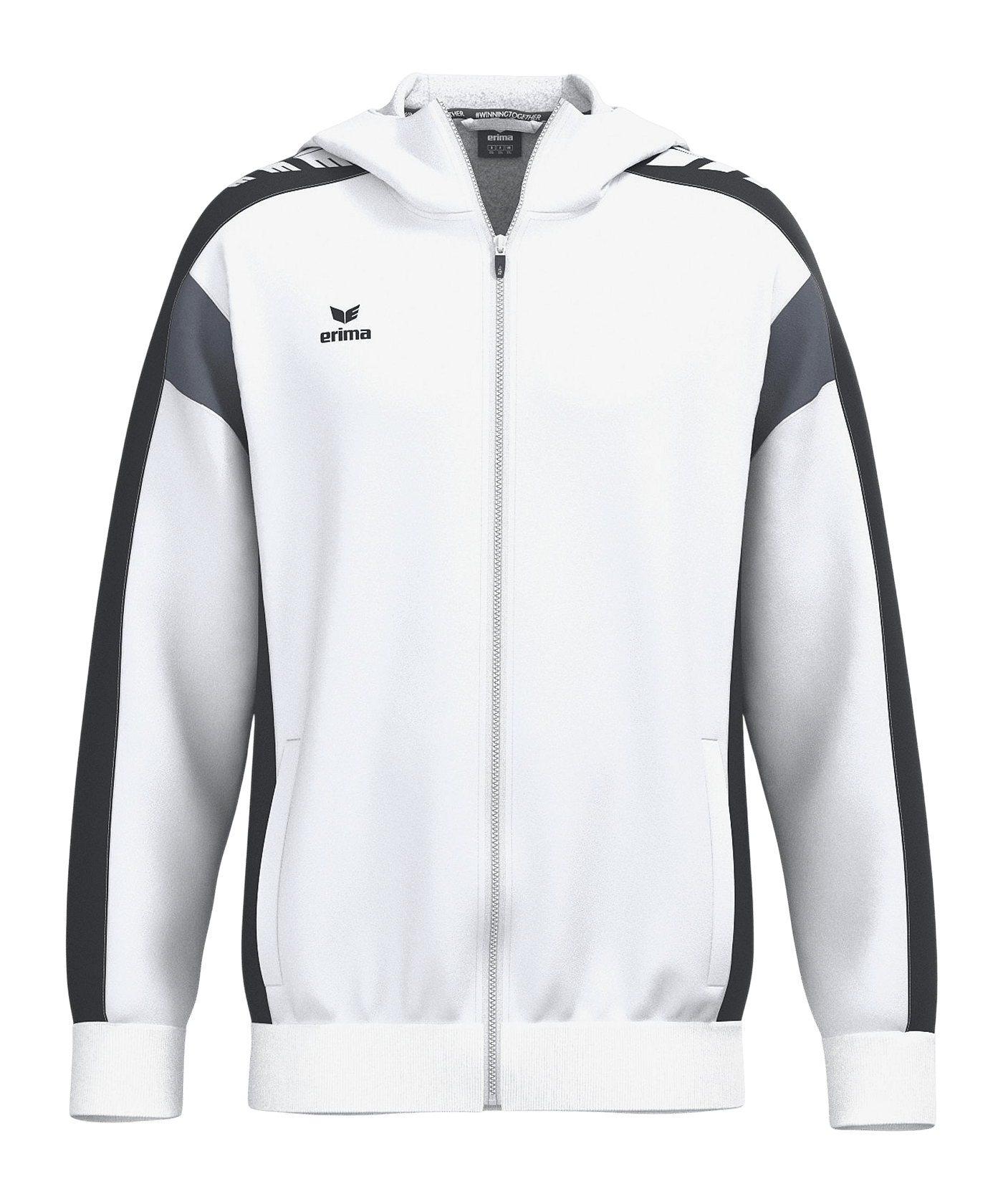 Erima Kapuzenjacke Kids Weiß Fweissschwarz - weiss