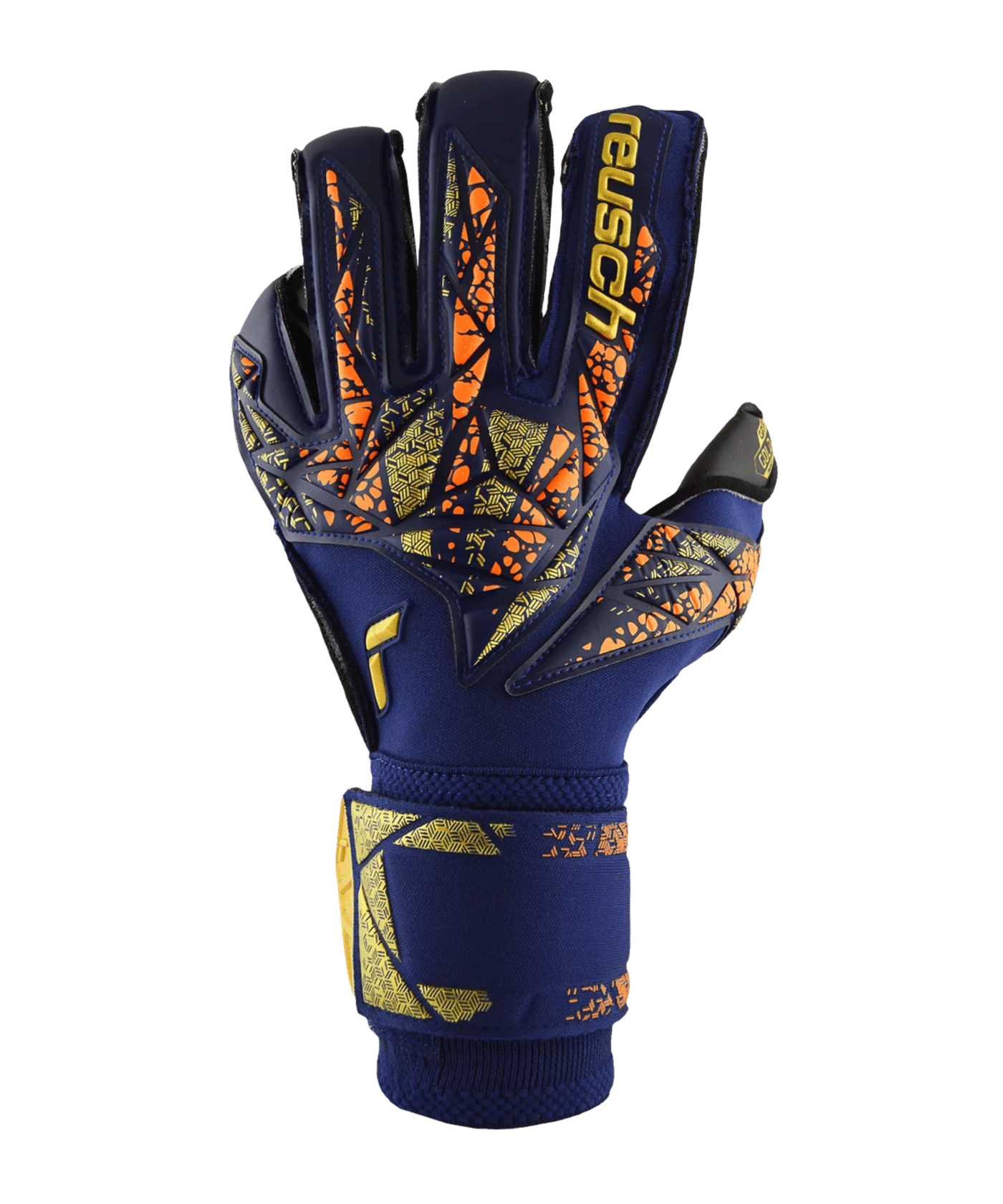 Reusch Attrakt Gold X Evolution TW-Handschuhe Blau Gold Schwarz F4411 - blau
