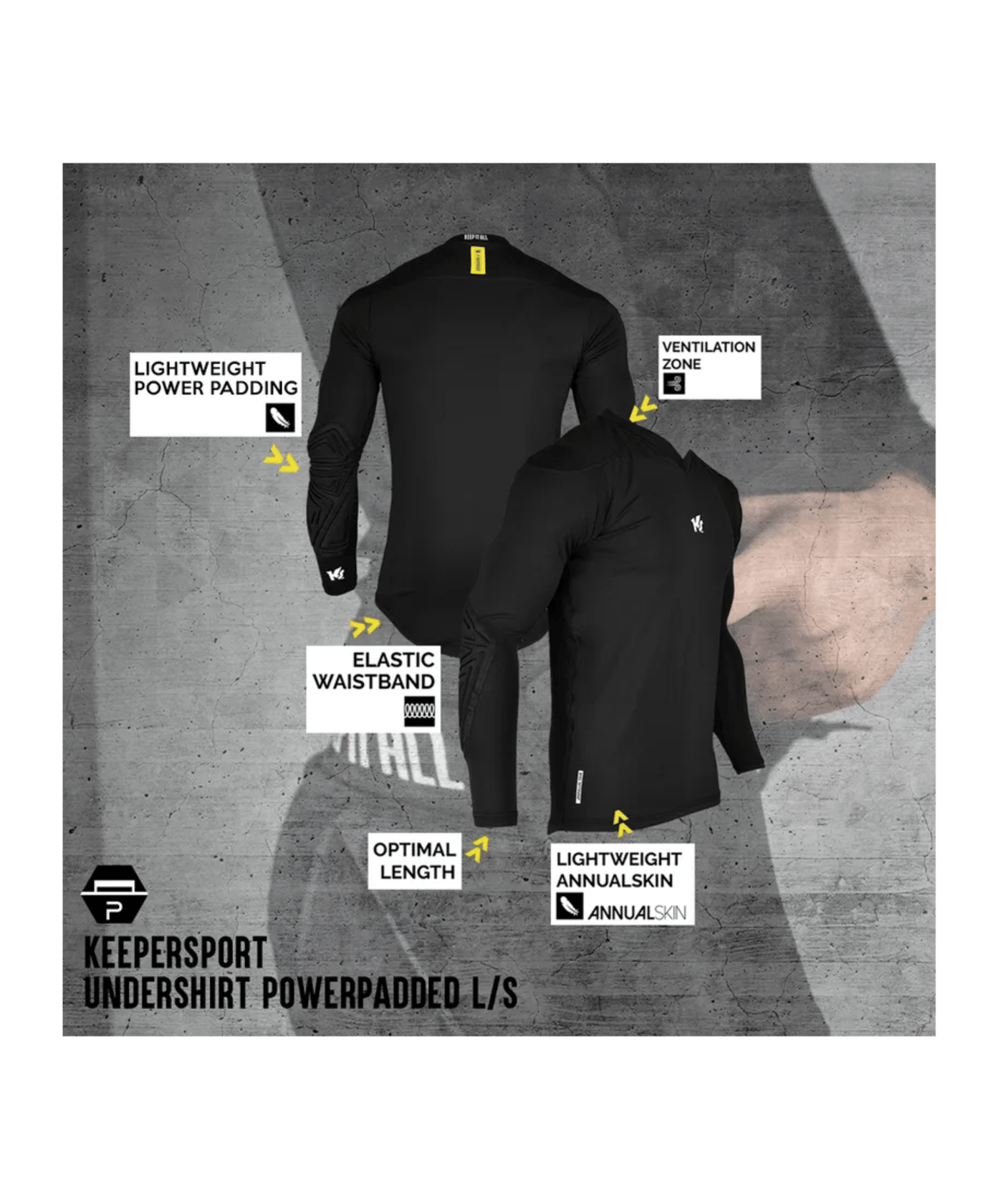 KEEPERsport Unterziehshirt PP LS Schwarz F991 - schwarz