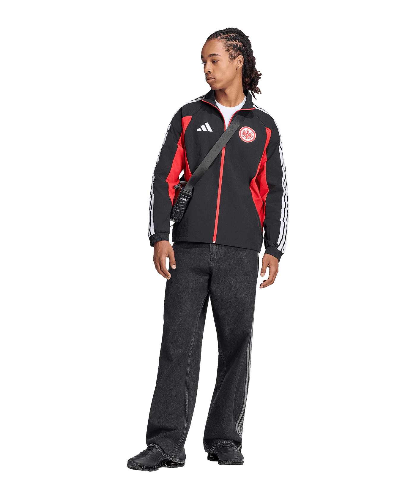 adidas Eintracht Frankfurt Anthem Jacke Schwarz - schwarz