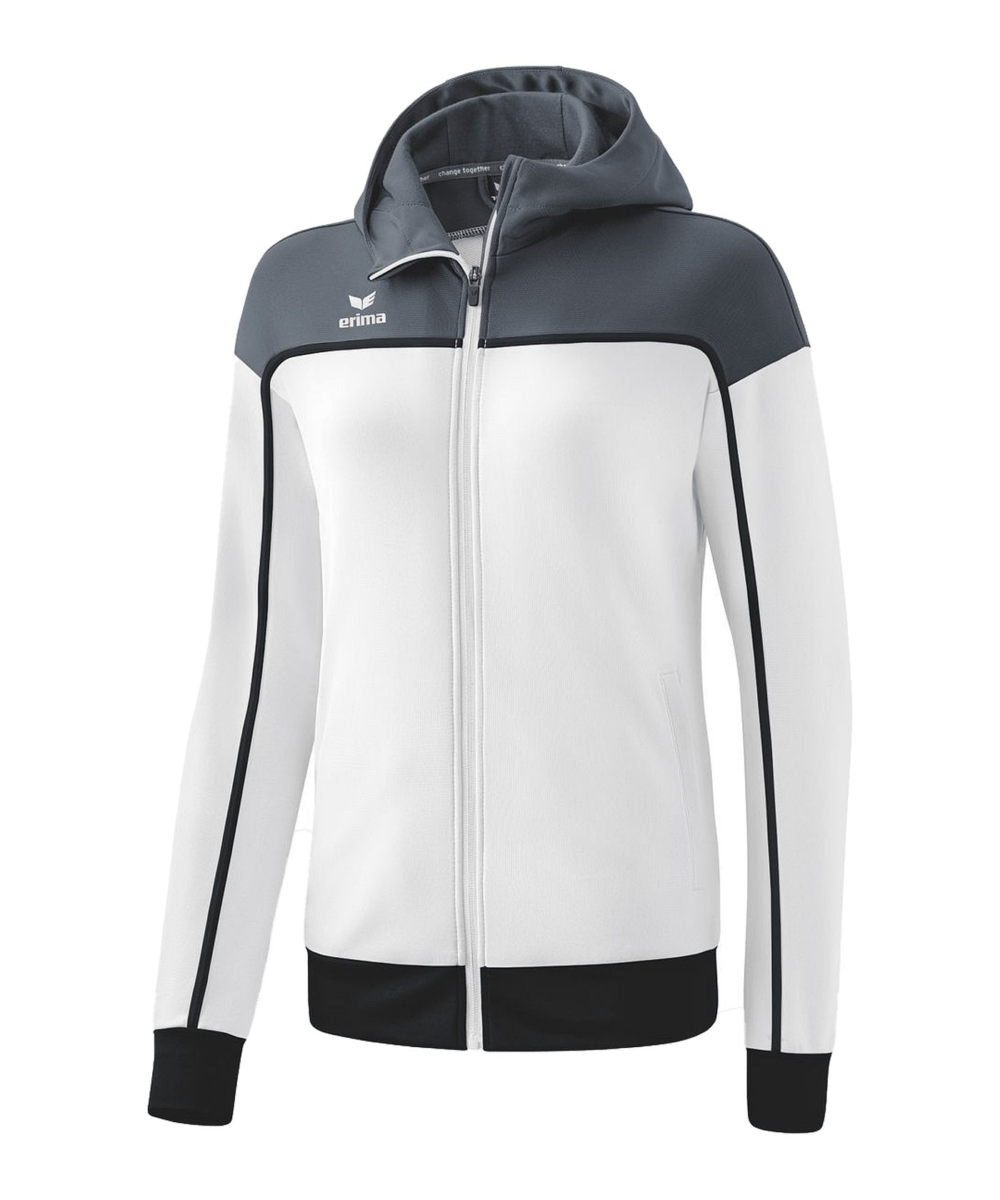 Erima Change by Kapuzenjacke Damen Weiss Grau - weiss