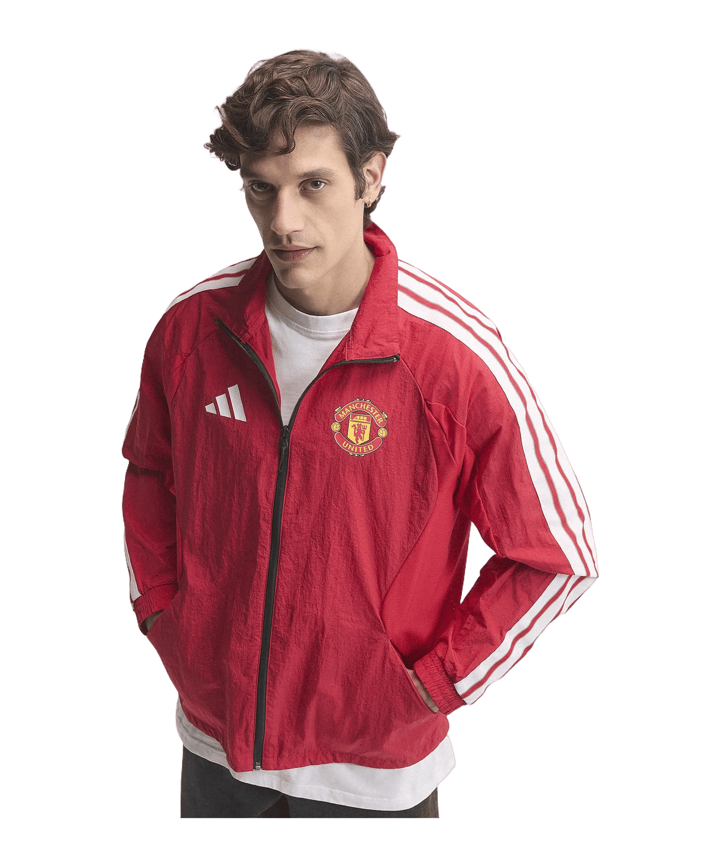 adidas Manchester United Anthem Jacke Rot - rot
