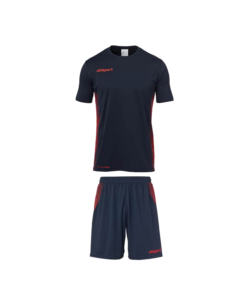 Uhlsport Team - Maglietta A Maniche Corte, Girocollo, 100% Cotone, Nero, Per Allenamento E Tempo Libero