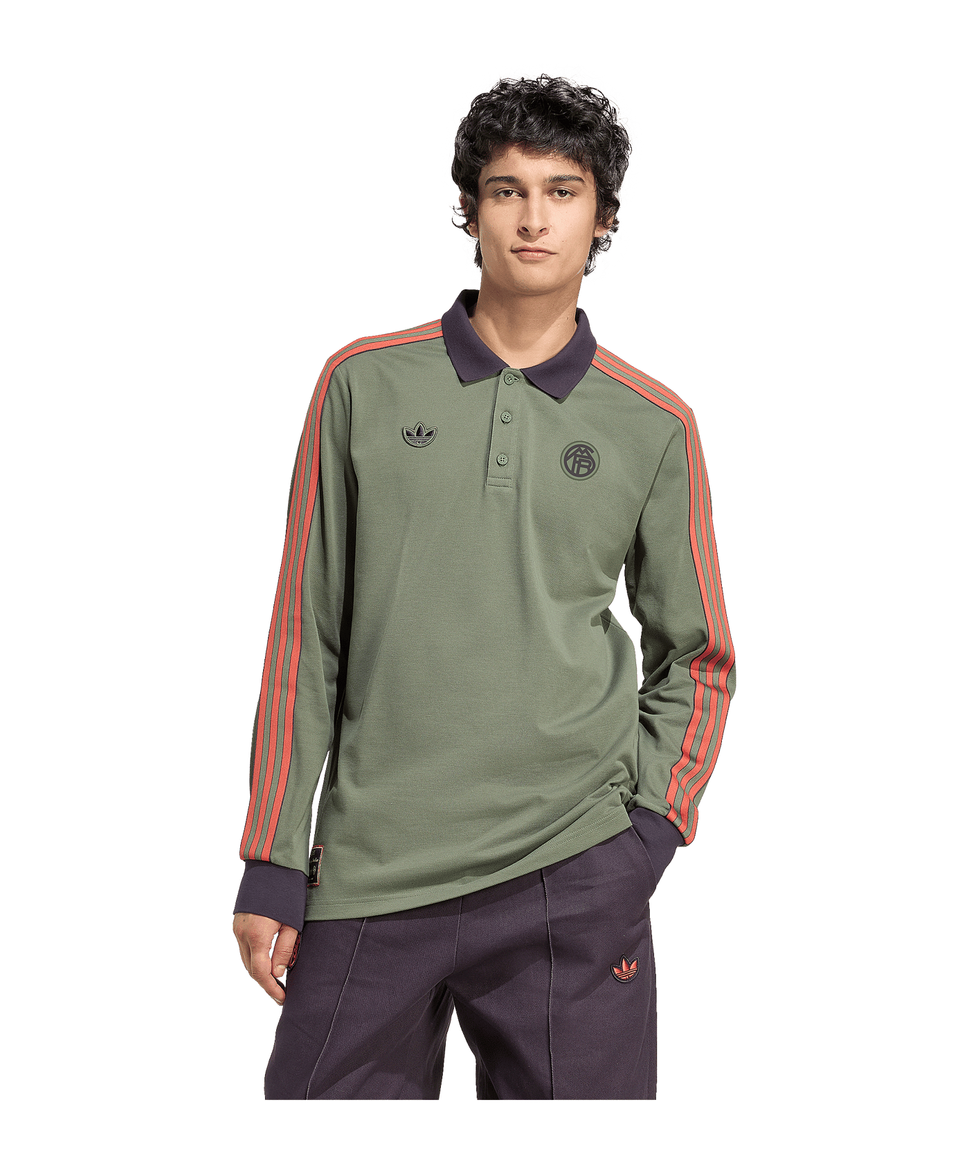 adidas FC Bayern München Icon Long Sleeve Polo Grün - gruen