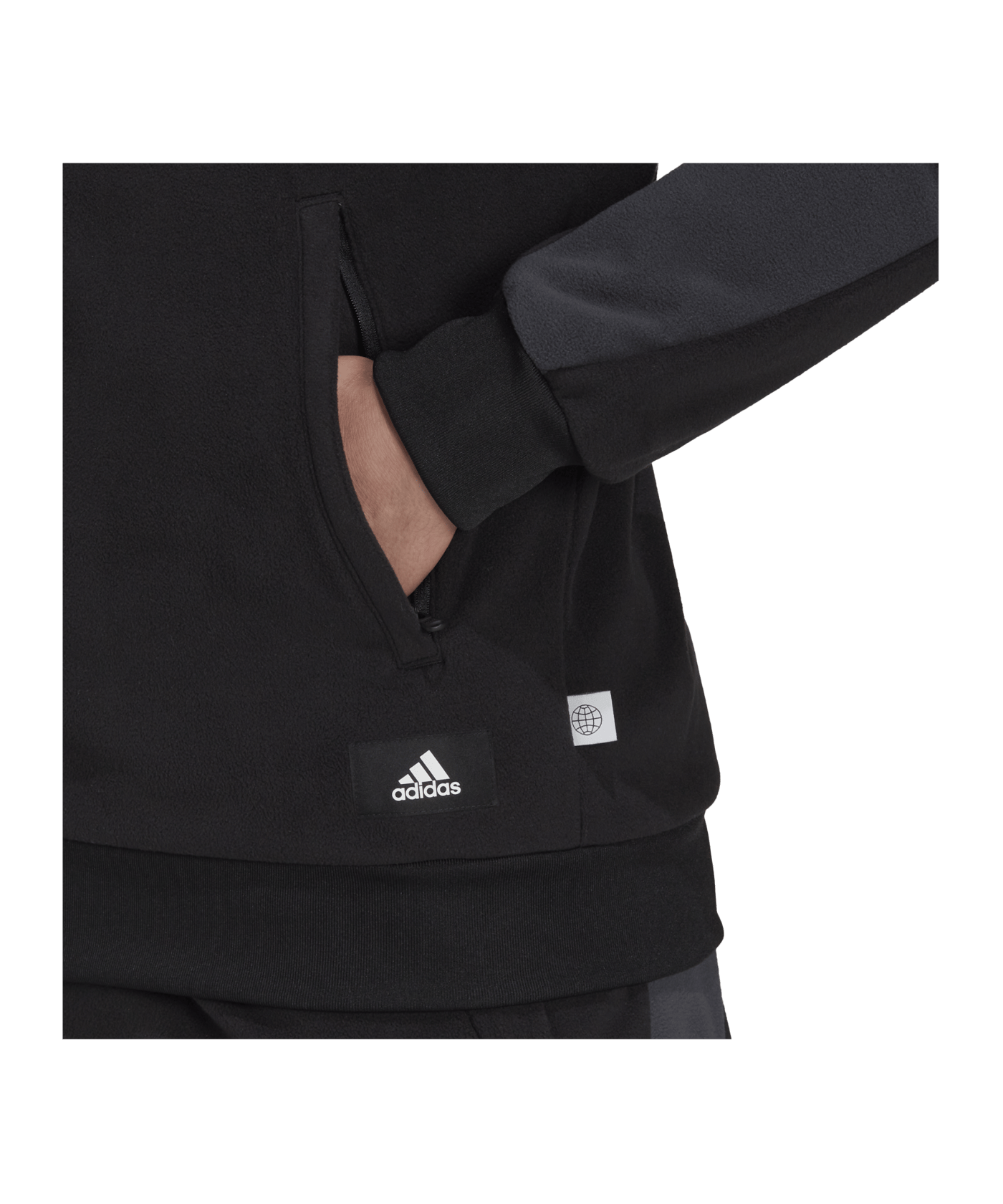 adidas Future Icons Fleece Trainingsjacke Schwarz - schwarz