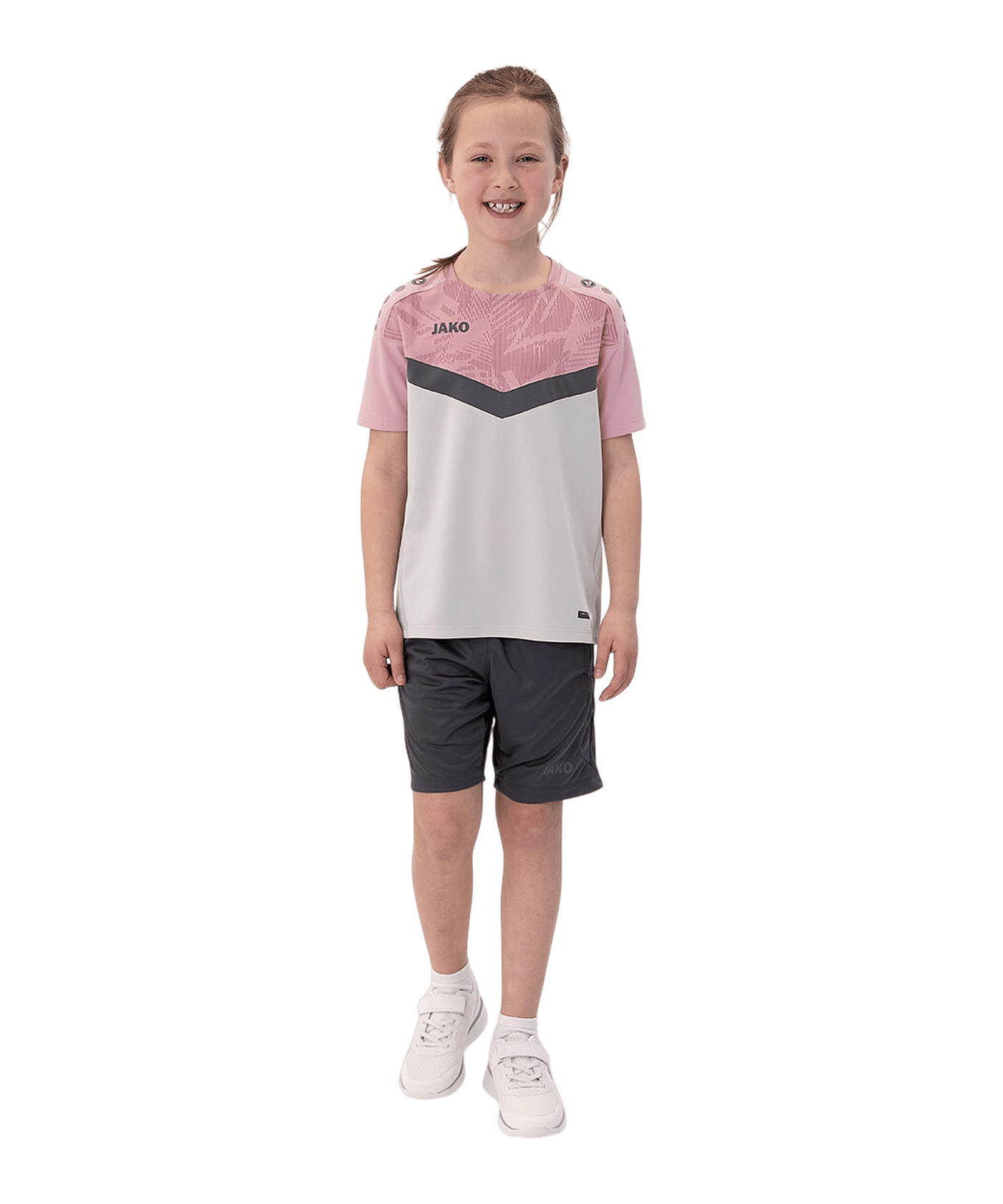 JAKO Icon T-Shirt Kids Grau Pink F851 - grau