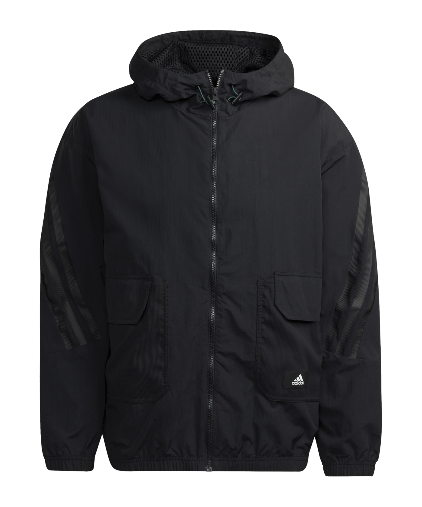 adidas Icons Cord Kapuzenjacke Schwarz Grau - schwarz