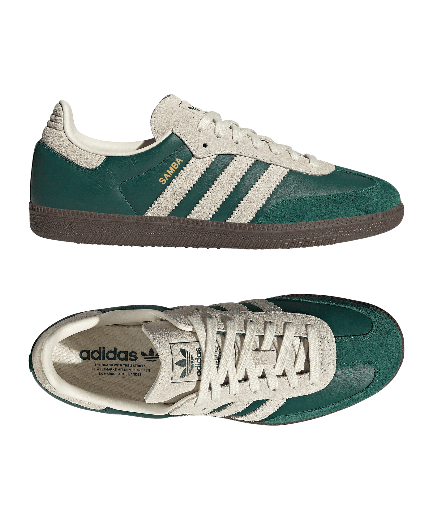 adidas gazelle silver green womens Adidas Samba Og In White Dark Green main image 0