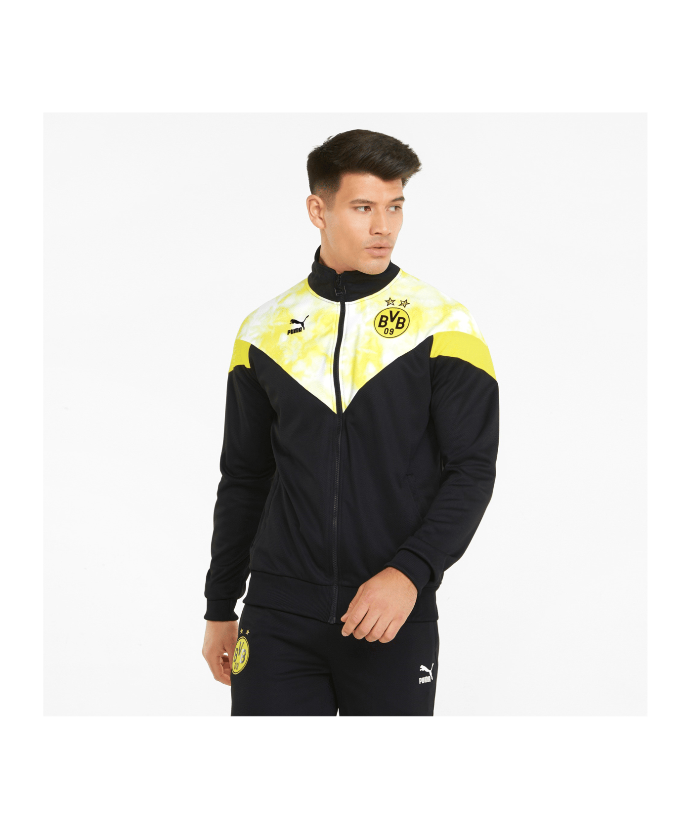 PUMA BVB Dortmund Iconic MCS Mesh Trainingsjacke Schwarz F02 - schwarz