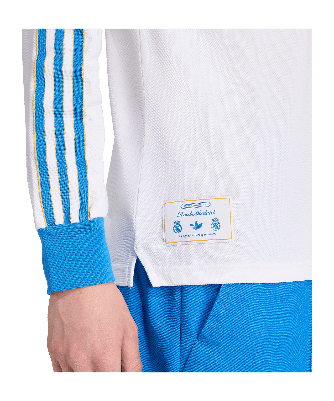 adidas Real Madrid Icon Long Sleeve Polo Weiß - weiss