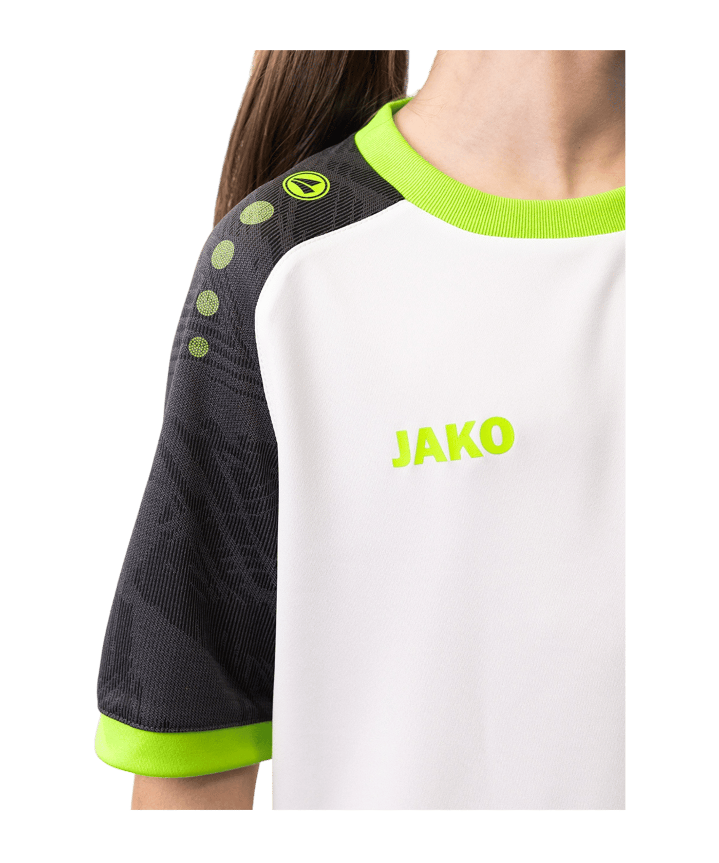 JAKO Iconic Trikot Kids Weiss Schwarz Grün F014 - weiss