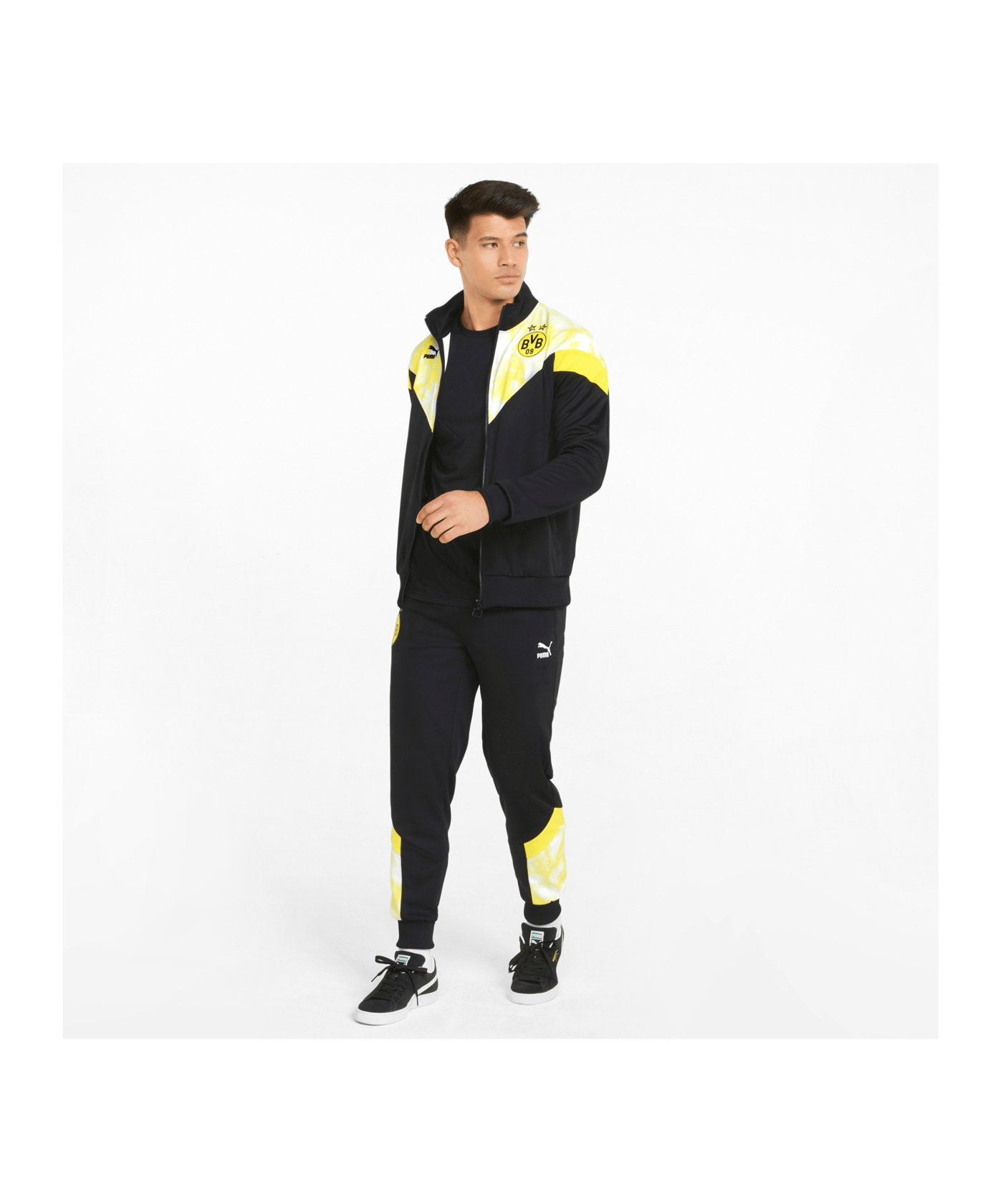 PUMA BVB Dortmund Iconic MCS Mesh Trainingsjacke Schwarz F02 - schwarz
