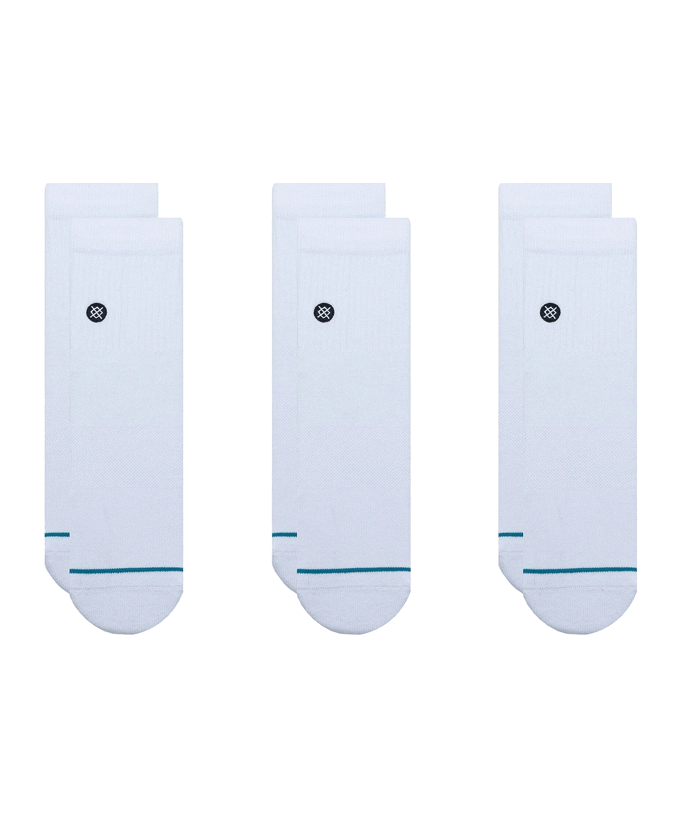 Stance Icon Quarter Socken 3er Pack Weiss Blau - weiss