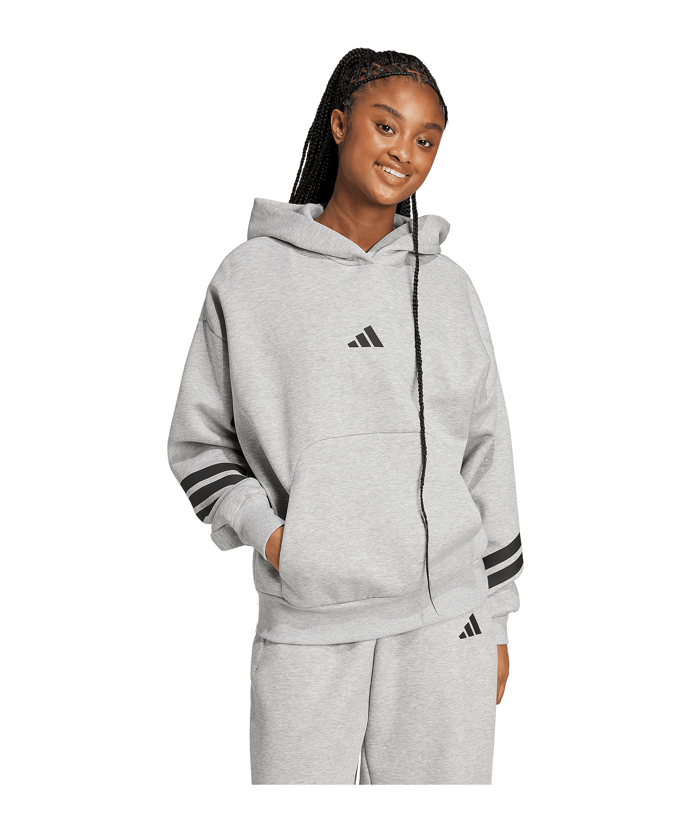 adidas Future Icons 3S Hoody Grau - grau