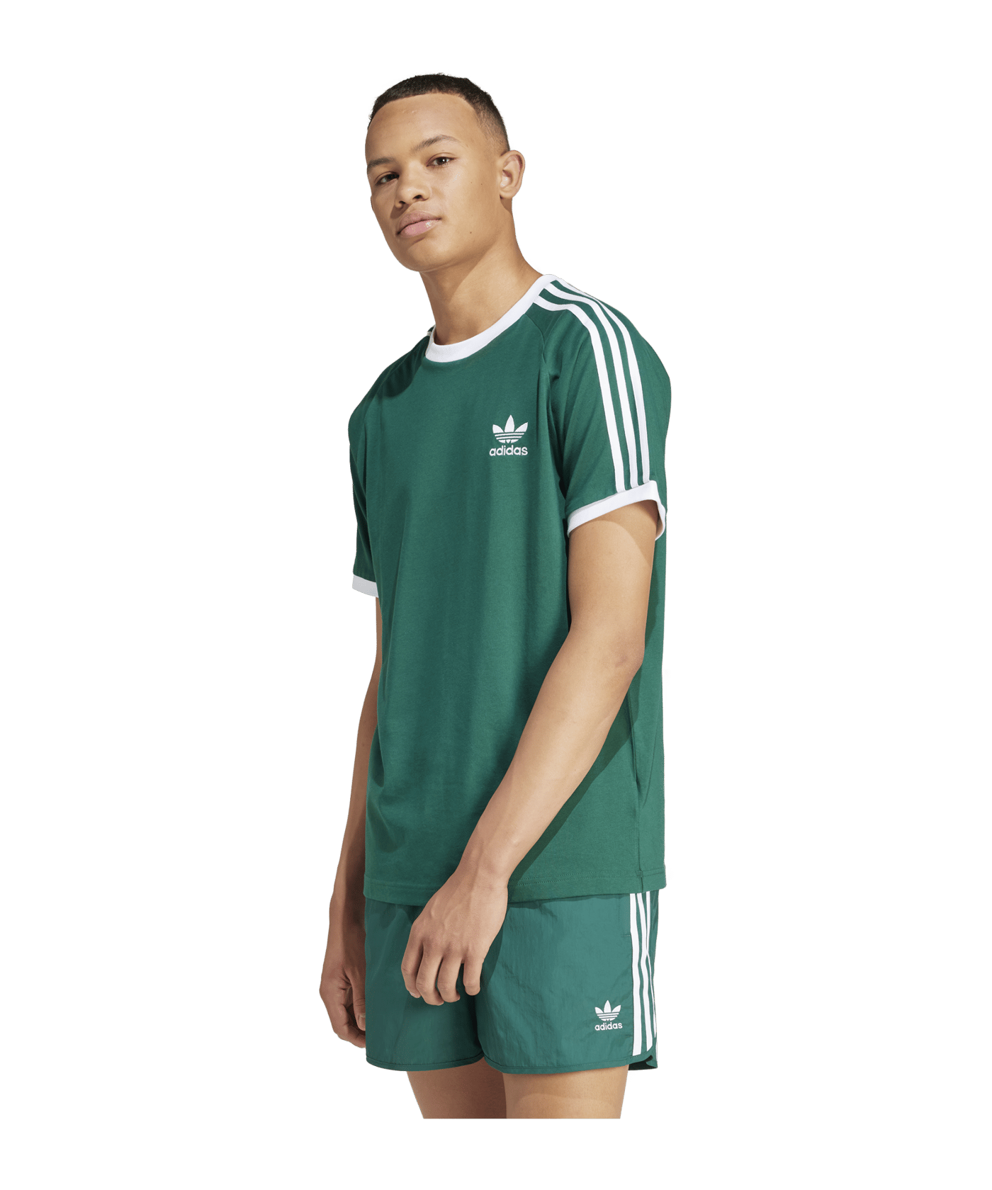 adidas Originals Adicolor 3-Stripes T-Shirt Grün - gruen