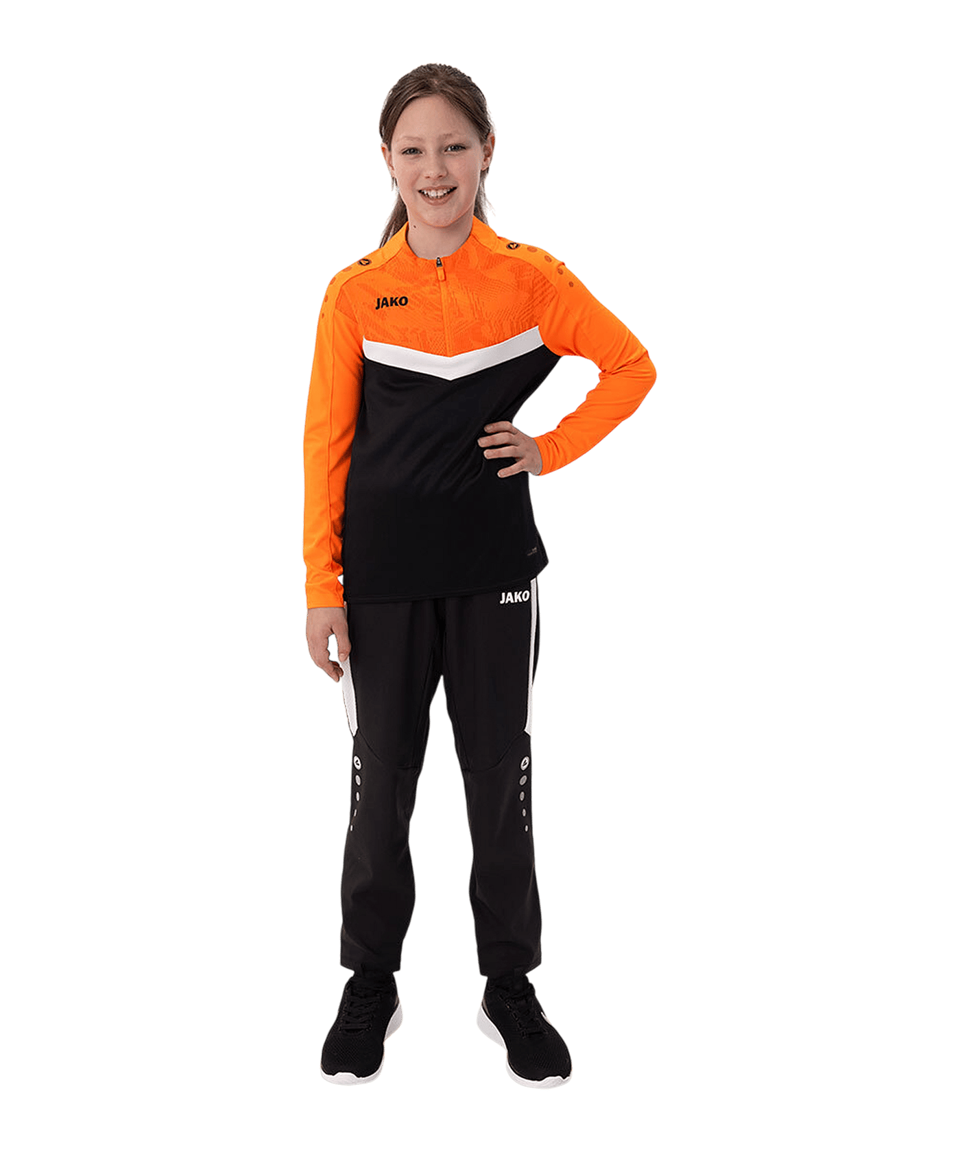 JAKO Iconic HalfZip Sweatshirt Kids Schwarz F807 - schwarz