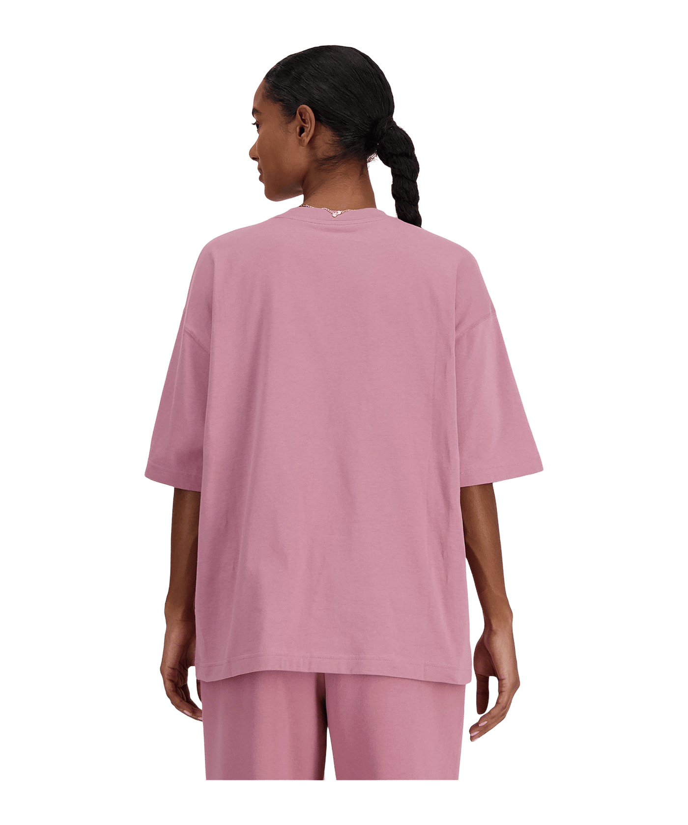 New Balance Iconic Collegiate Jersey Oversize T-Shirt Damen FRSE - rosa