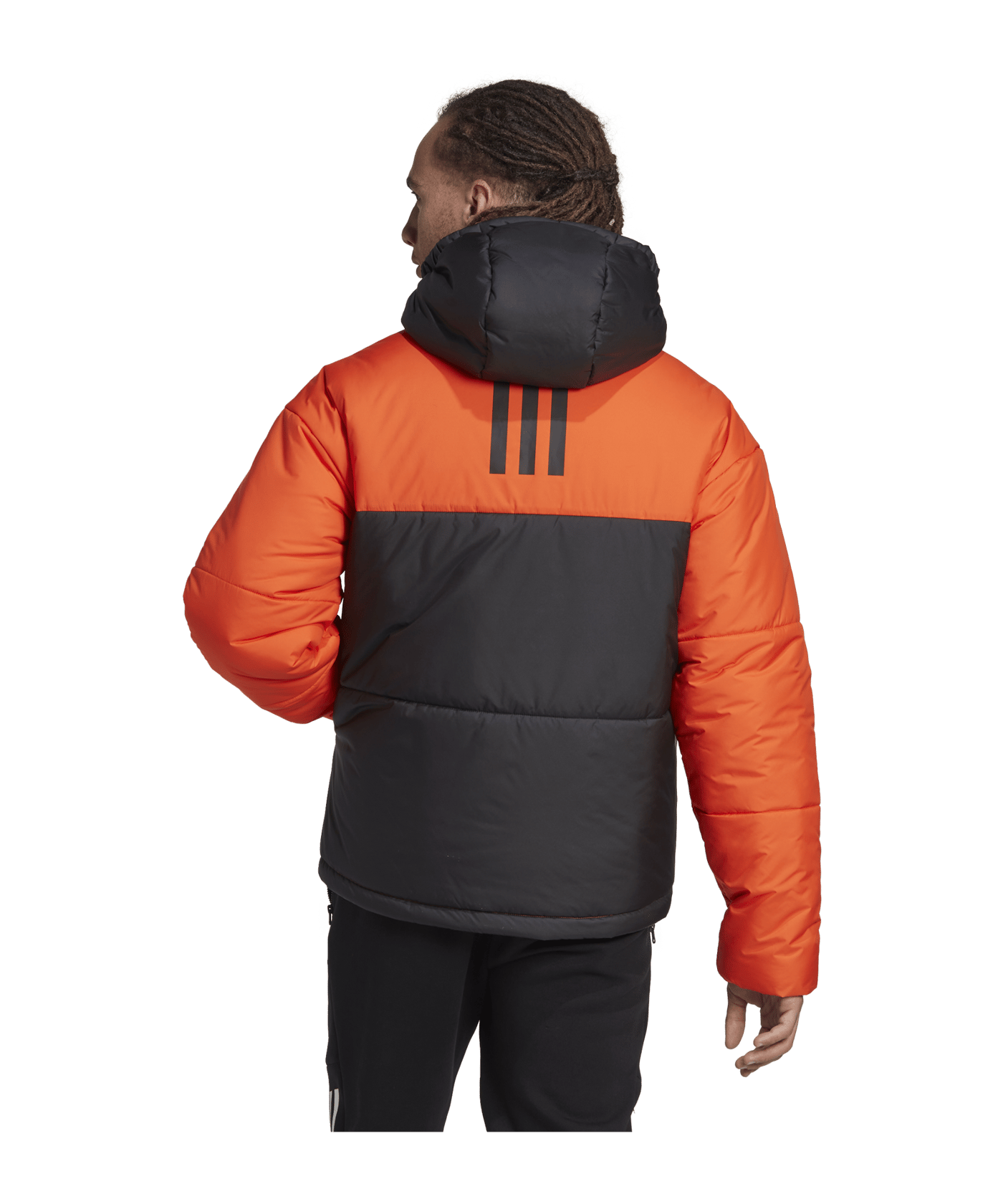 adidas BSC 3-Stripes Puffy Hooded Jacket Orange | Lifestyle ...