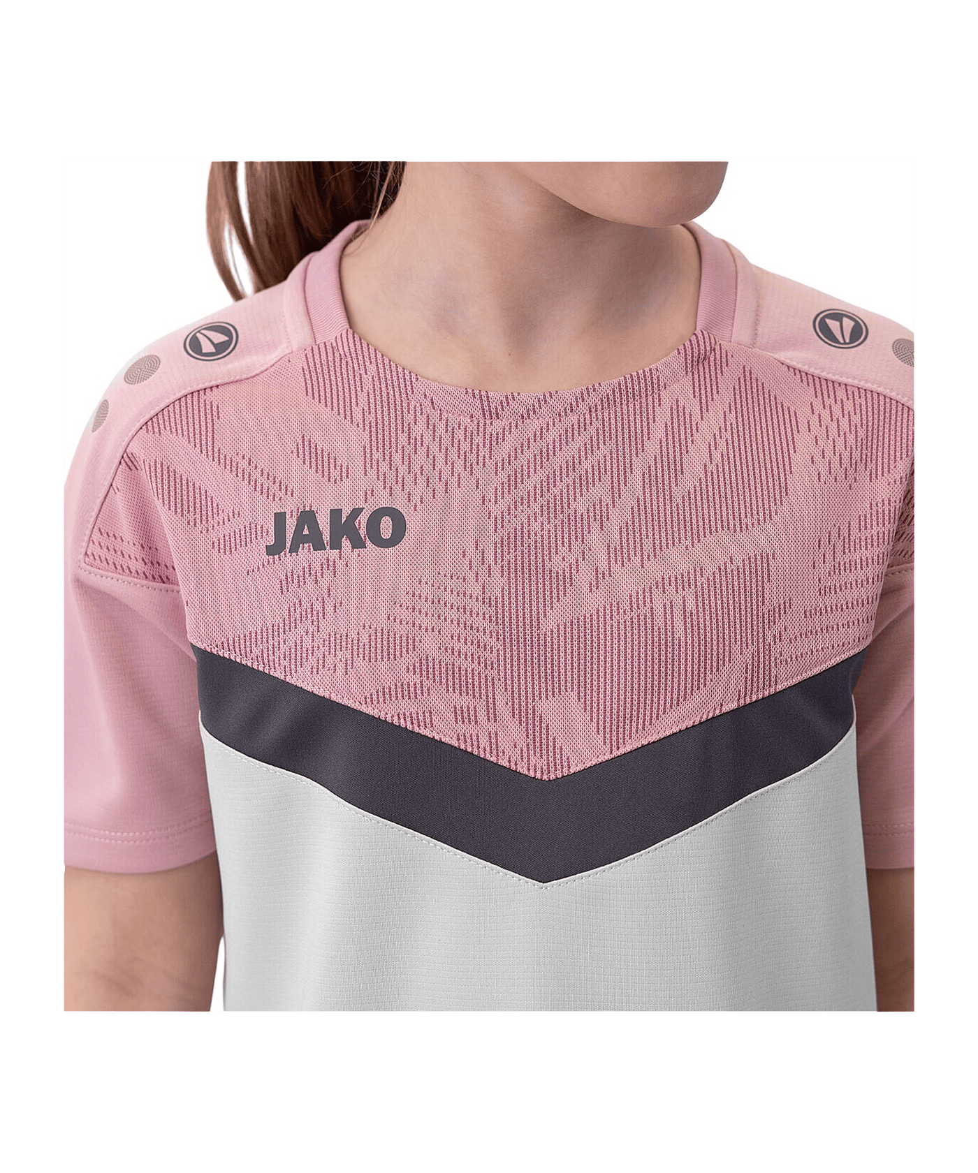 JAKO Icon T-Shirt Kids Grau Pink F851 - grau