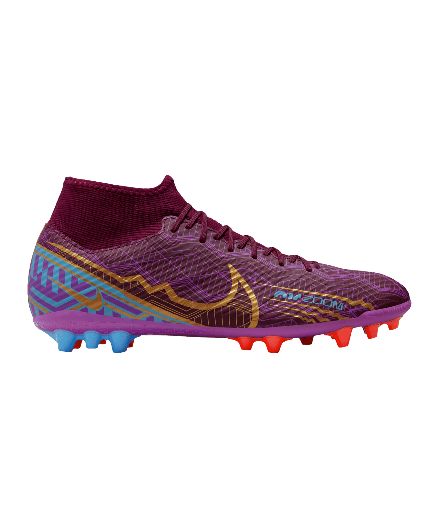 Nike Zoom Superfly IX Academy AG Mbappe Mode 2.0 Rot Gold F694 ...