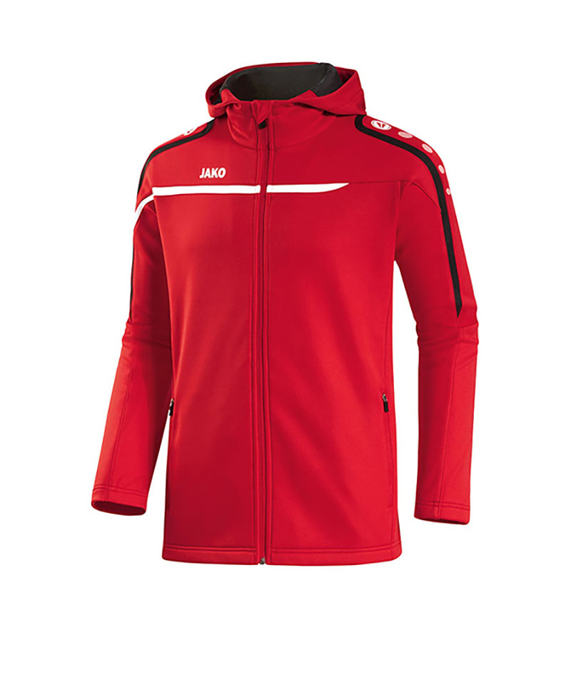 Veste à Capuche JAKO Performance Enfant – Polaire Polyester Recyclé, Poches Zippées, Design Sportif Avec Inserts Contrastés