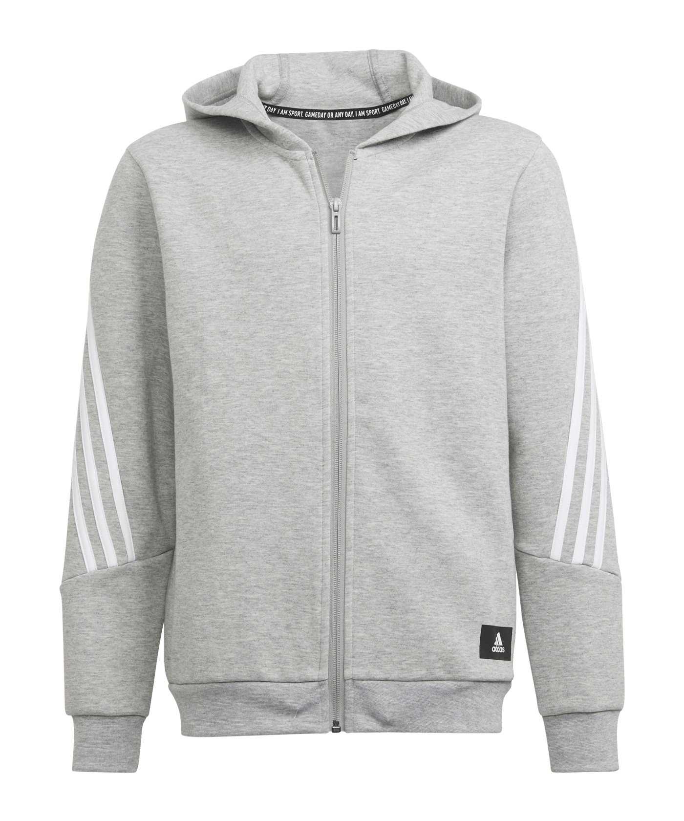 adidas Future Icons Kapuzenjacke Kids Grau Weiss - grau