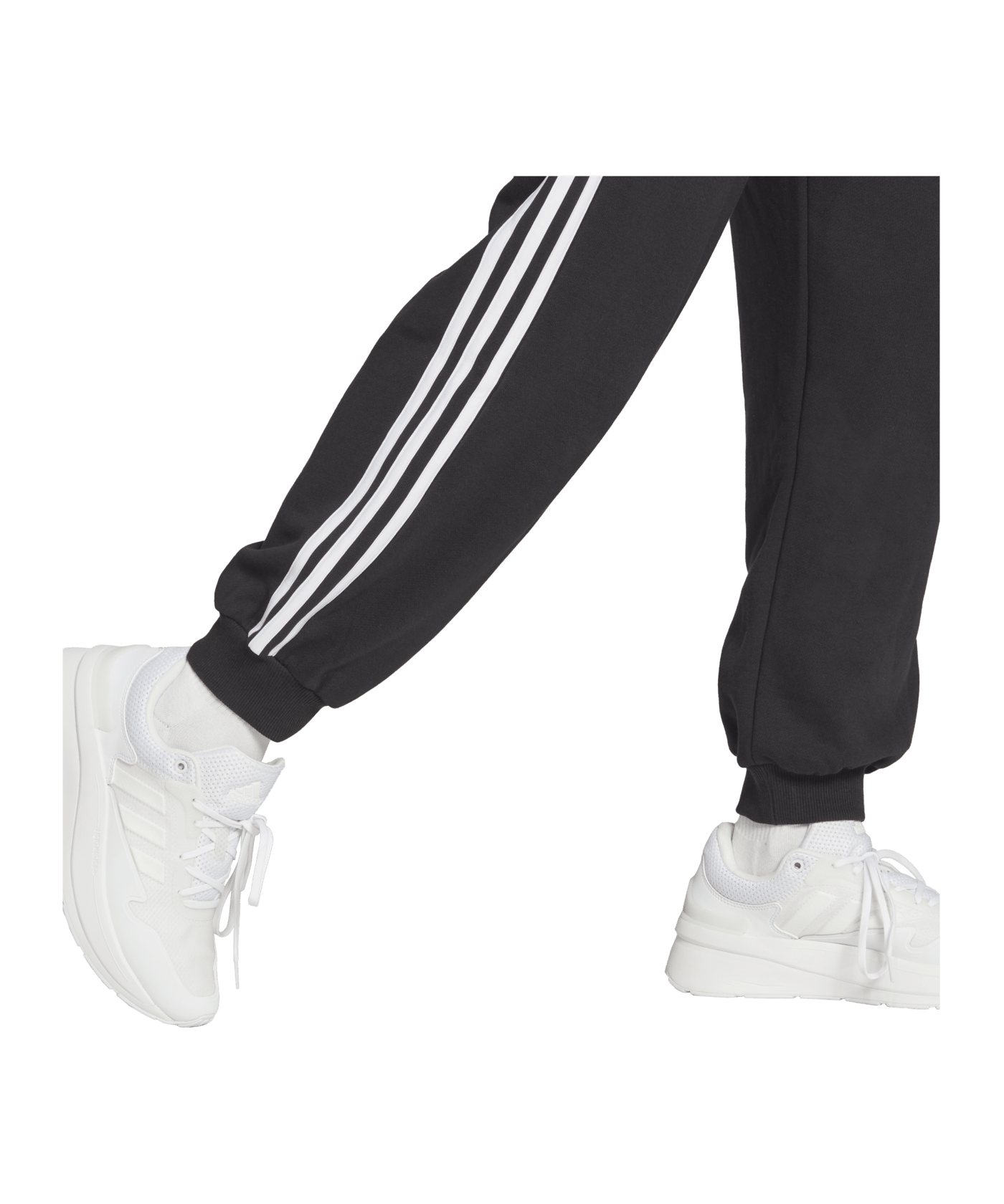 adidas Essentials 3-Stripes French Terry Loose-Fit Pants Black | Lifestyle
