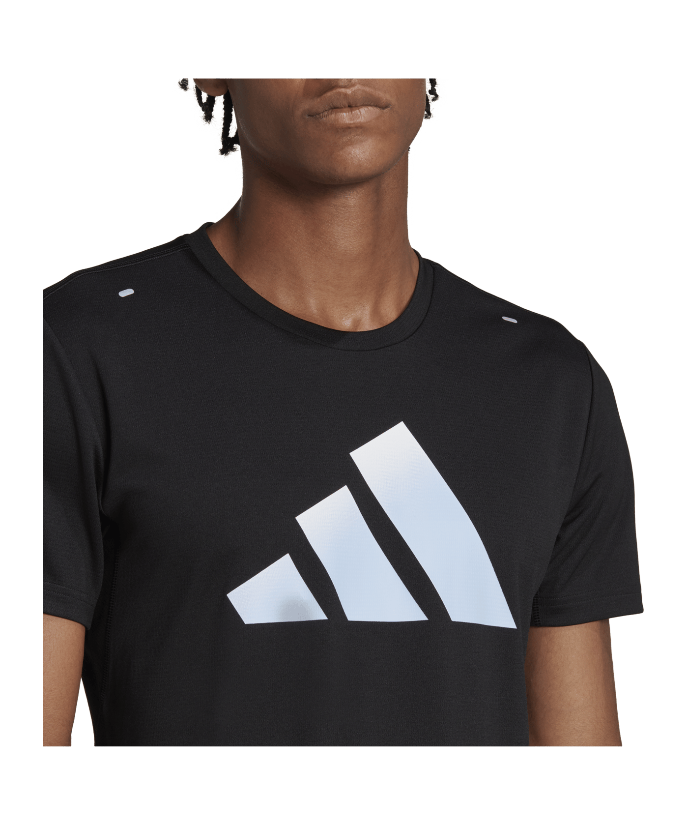 adidas Run Icons 3 Bar Logo Tee Black - schwarz