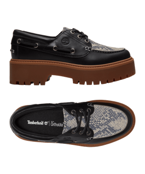 Timberland Stone Street Boat Suede Damen Schwarz - schwarz