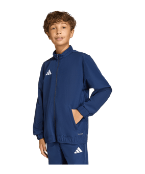 adidas Entrada 26 Präsentationsjacke Kids Dunkelblau - weiss
