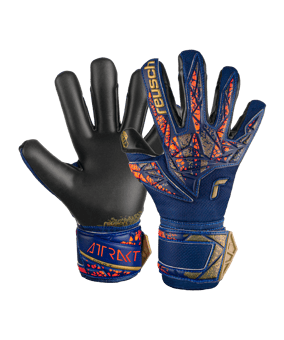 Reusch Attrakt Gold X TW-Handschuhe Kids Blau Gold Schwarz F4411 - blau