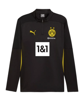 PUMA BVB Dortmund 1/4 Zip Sweatshirt mit Sponsor Schwarz F02 - schwarz