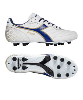 Diadora Brasil Made in Italy OG FG Weiss Blau Gold FD0953 - weiss