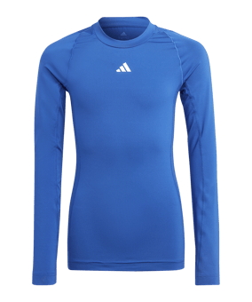 adidas Techfit Shirt Langarm Kids Blau - blau