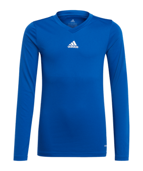 adidas Team Base Top langarm Kids Blau Weiss - blau