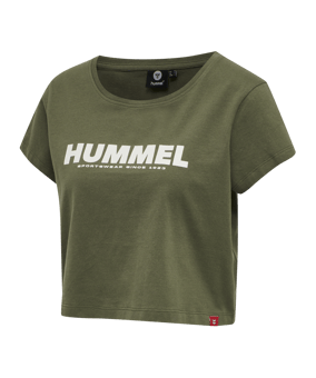 Hummel Legacy Cropped T-Shirt Damen Grün F6012 - khaki