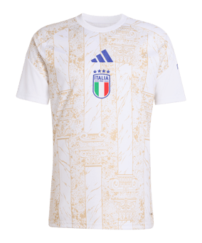 adidas FIGC Italien PRE T-Shirt Weiß - weiss