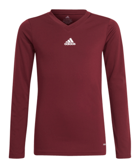 adidas Team Base Top langarm Kids Dunkelrot - rot