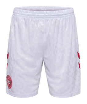 Hummel Dänemark Short Home EM 2024 Weiss Rot F9160 - weiss